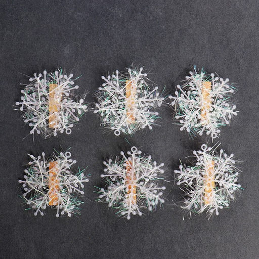 Прищепки декоративные новогодние «Снежинки» белые, 6 шт.