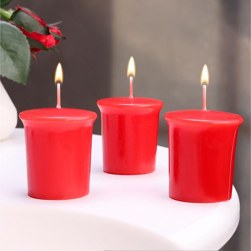 Набор свечей ароматических Sweet Strawberry, сладкая земляника, 3 шт., 5×4.5 см