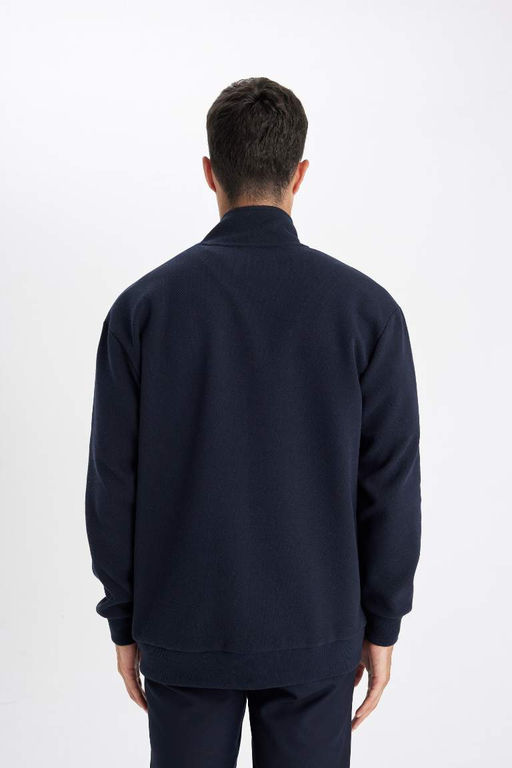 Трикотажный кардиган стандартной посадки с высоким воротником - Defacto фото 6