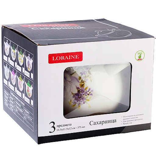 60238 Сахарница с крышкой 375мл с ложкой 3пр Очарование доломит LR (х36) - Mayer&boch фото 3