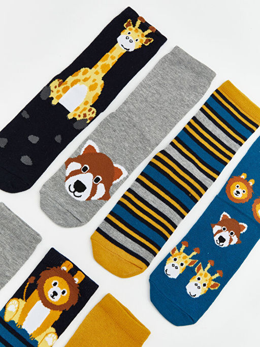 Desenli Erkek ?ocuk Soket ?orap 7li Paket