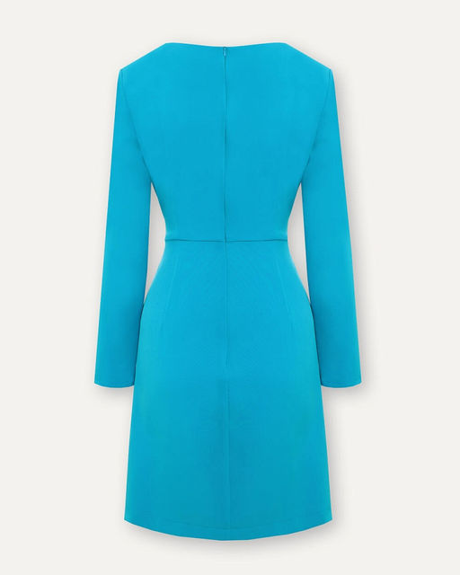 Синее платье с длинным рукавом - Incity фото 7