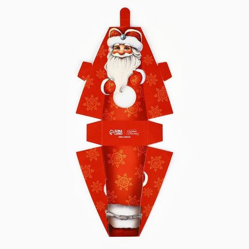 Цена за 5 шт. Коробка новогодняя складная с окном Дедушка Мороз, 6 х 12 х 3.5 см - Дарите счастье фото 6