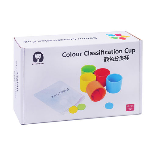 Игра развивающая Цветные стаканчики в коробке - Щепочка фото 2