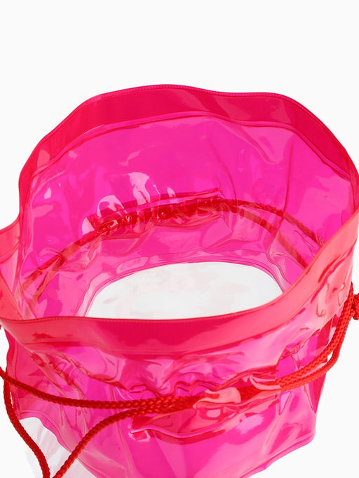 Косметичка для бассейна на шнурке, большая, прозрачный/фуксия