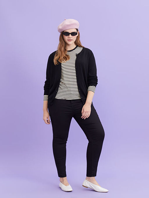 Dar Fit D?z Cep Detayl? Gabardin Kad?n Pantolon