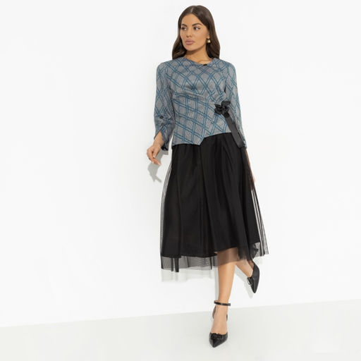 Костюм с юбкой из сетки на подкладе Больше чем стиль (2 в 1 green) - Charutti фото 12