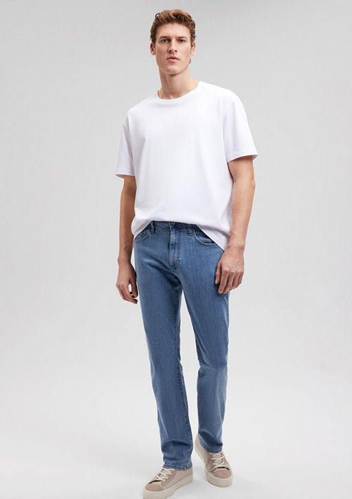177 Casual A??k Mavi Jean Pantolon