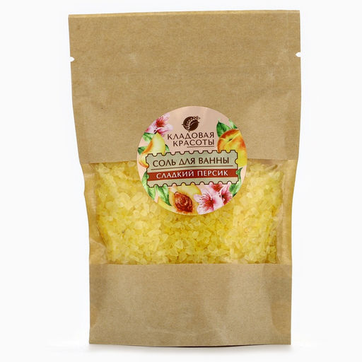 Соль для ванны, аромат сладкого персика, Кладовая красоты