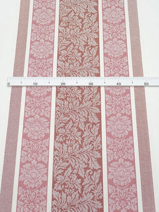 Холст полотенечный жаккард Венеция цв.терракотовый/розовый, ш.0.5м, лен-30%, хл-70%, 210гр/кв.м - Купава фото 3