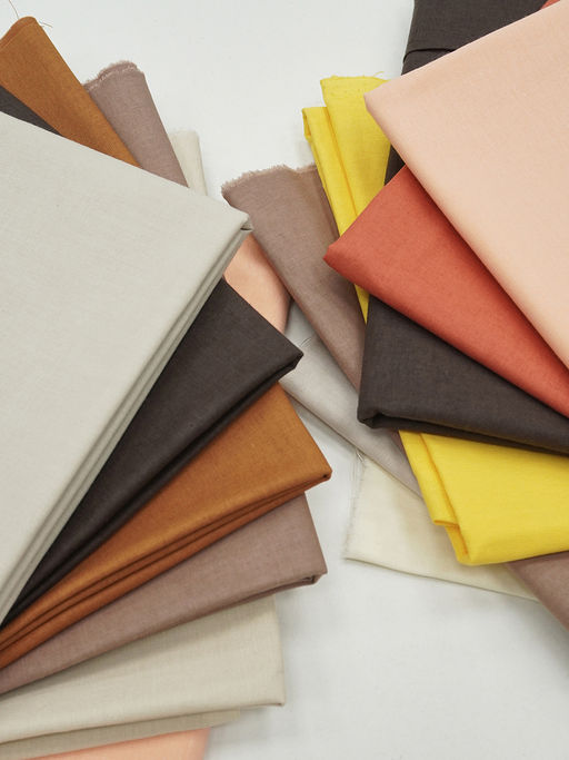 Комплект лоскута 1кг Хлопок однотонный (желто-бежево-коричневая гамма)