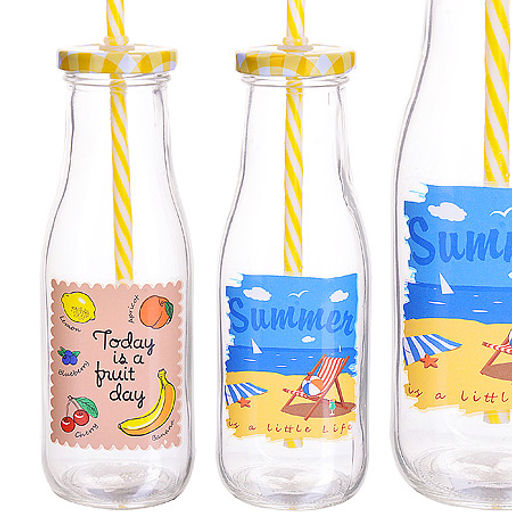 27817 Бутылочка для смузи 0,4 л с трубочкой LR (х24) цвет в ассортименте - Loraine фото 4