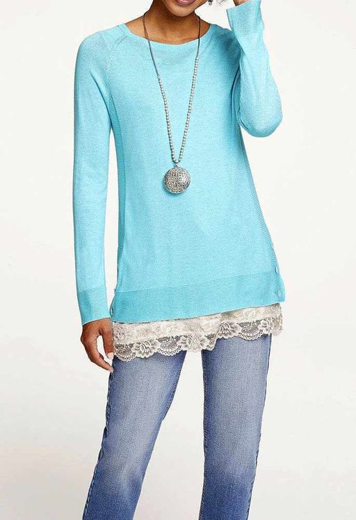 Пуловер, бирюзовый - Linea tesini фото 3