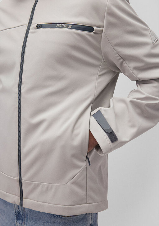 Kapusonlu Gri Ceket - Mavi фото 7