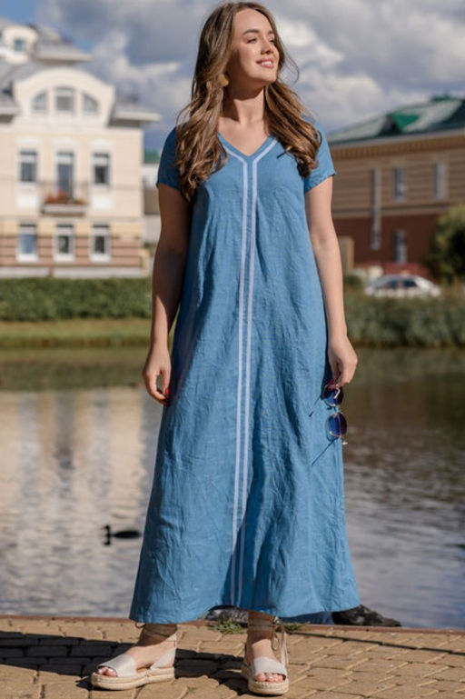 Платье в стиле casual 100% лен - Новый лен фото 12