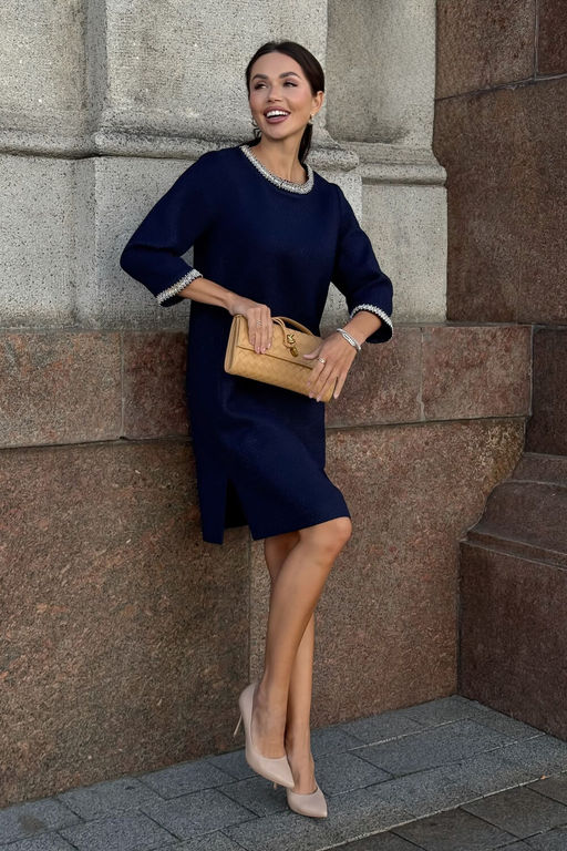 Платье URS 24-377-2 синий  фото 3