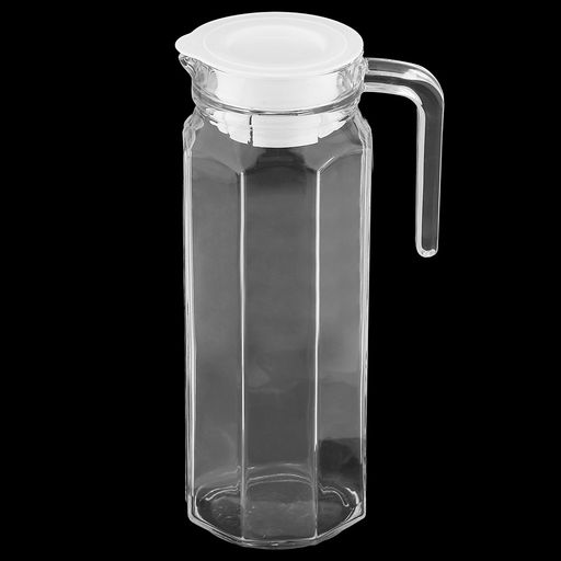Кувшин стеклянный Грани 1,1л, д7,5см, h24,5см, основание д9см, белая пластмассовая крышка, Дели Гласс (Deli Glass) (Китай) - Домашняя мода фото 2