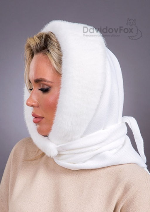 Платок трикотаж экомех белый