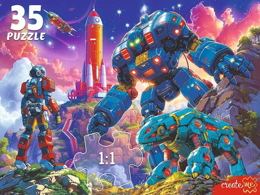 Puzzle 35 элементов "Трансформер и робот" (Ф35-3428) крупные детали