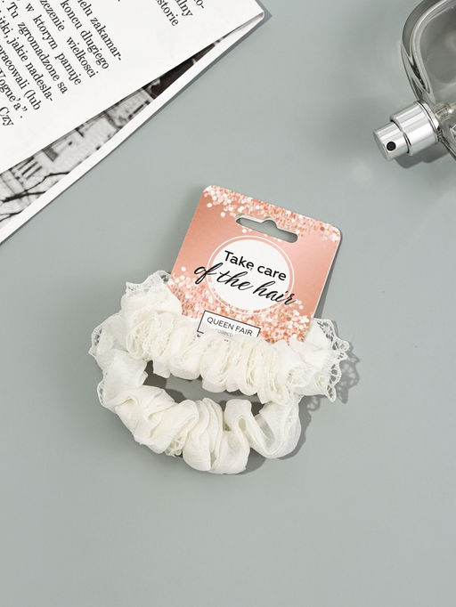 Цена за 6 шт. Резинки для волос «Каприс», набор 2 шт., 7 см, молочные