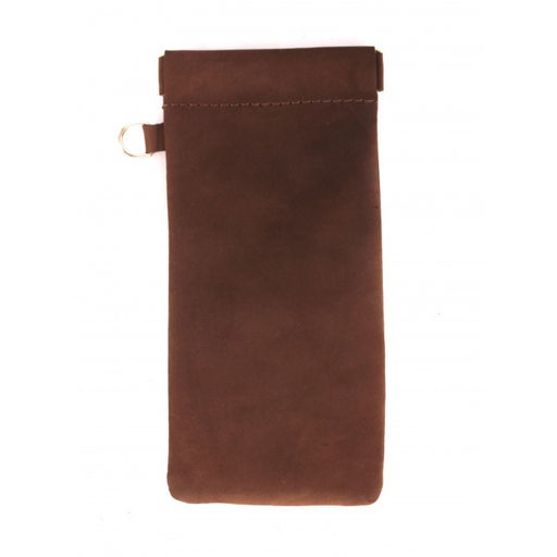 Футляр для очков Croco фо-725 (на пружинке) натуральная кожа корица нубук (15) 265065  фото 2