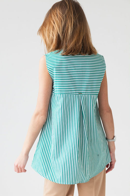 Удлиненная блузка в полоску