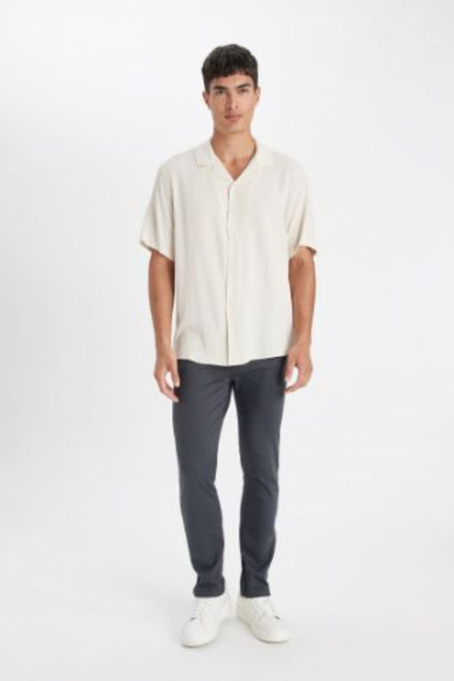 Pantolon Slim Fit Dar Kesim Cepli Dar Paca