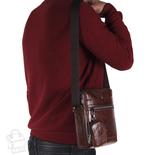 Сумка мужская кожаная 6881-2Z brown Zinimxs в Новосибирске