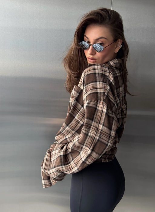 K12702 Рубашка OVER SIZE ТМ_РОЗОВЫЙ - Brand фото 19