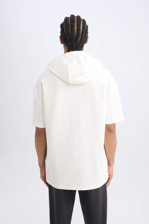 Мужская футболка оверсайз с капюшоном и принтом DeFactoFit NBA New York Knicks с короткими рукавами  фото 7