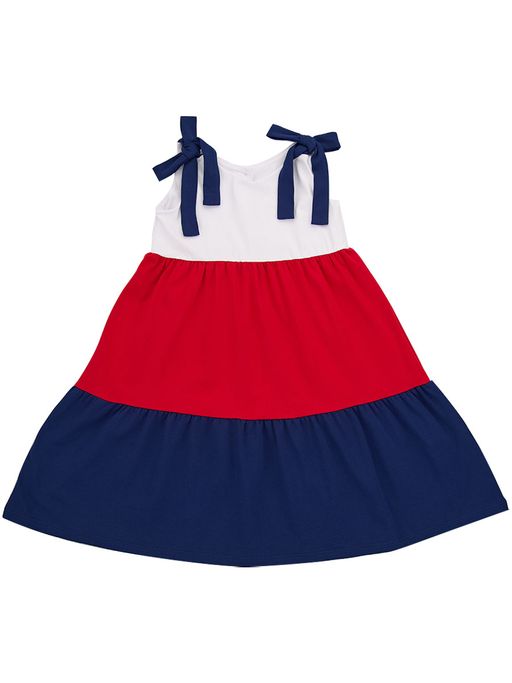 Платье сарафан триколор UD 7595 белый/бирюза/синий - Mini maxi фото 5