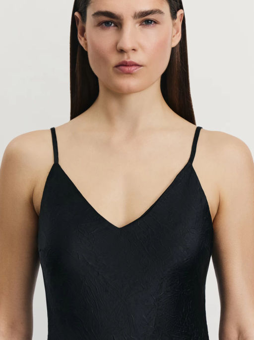 Платье из жатого атласа на бретелях / Zarina  фото 6