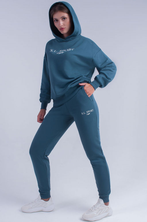 Арт. 2522 Костюм с брюками женский 44-52 (5 шт) Цвет:верх- изумруд, низ- изумруд