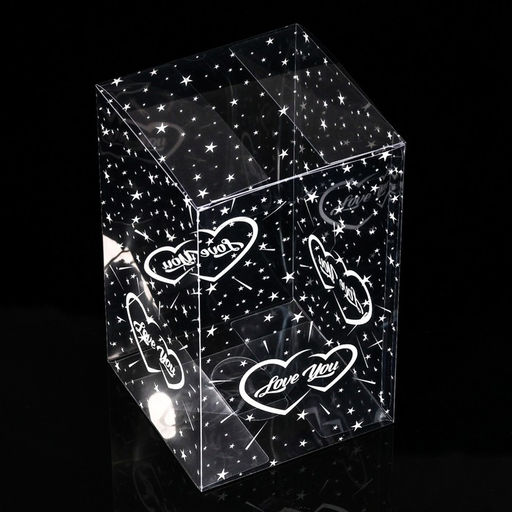 Цена за 5 шт. Складная прозрачная коробка из PVC, для упаковки подарков, LOVE YOU, 11?11?18 см