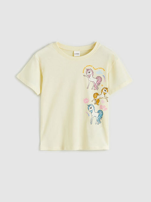 Bask?l? K?z ?ocuk ?ortlu Pijama Tak?m?