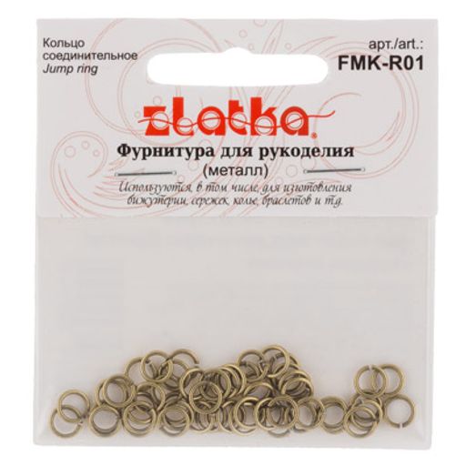Zlatka Кольцо соединительное FMK-R01 3.5 мм 5 х 50 шт 03 под античное серебро  фото 3
