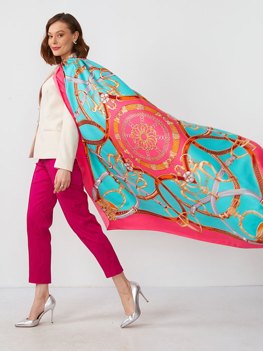 Большой, мягкий, тонкий и очень нежный двусторонний платок с рисунком. - Tantino фото 8