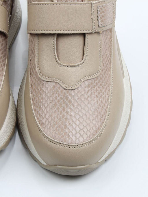 03-A238-6 BEIGE Кроссовки женские (натуральная кожа)