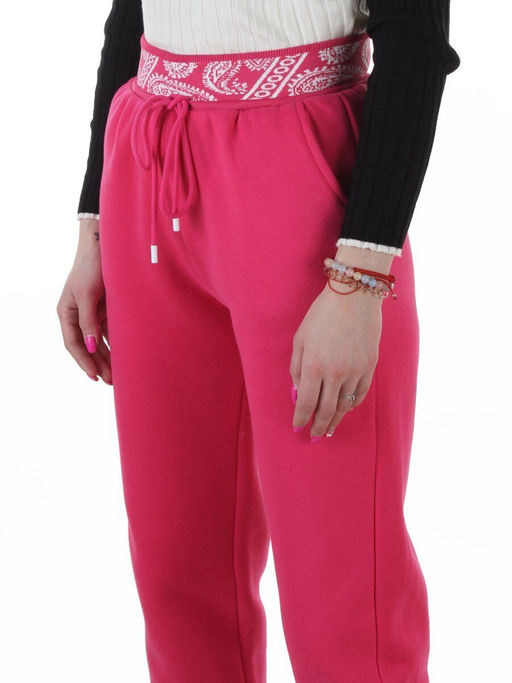 2611 CRIMSON Штаны утепленные спортивные женские (85% хлопок, 10% полиэстер, 5% спандекс)