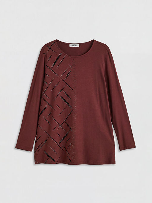 Bisiklet Yaka Ta?l? Bluz