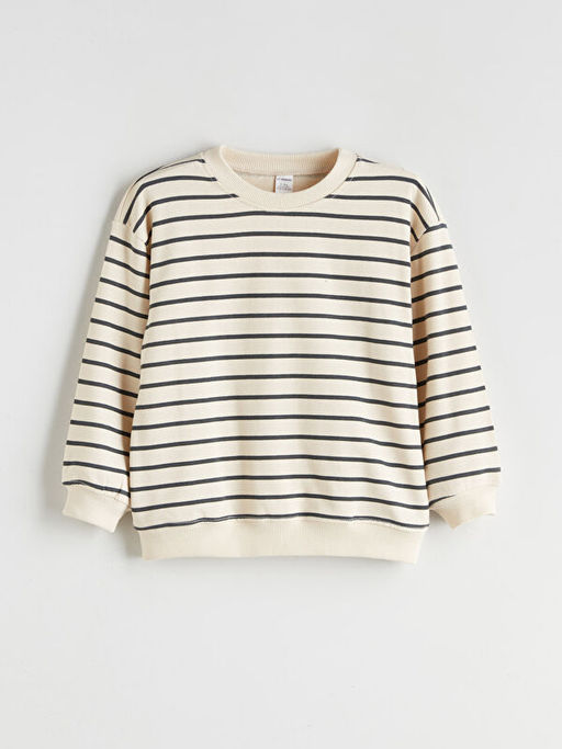 Bisiklet Yaka ?izgili Erkek ?ocuk Sweatshirt