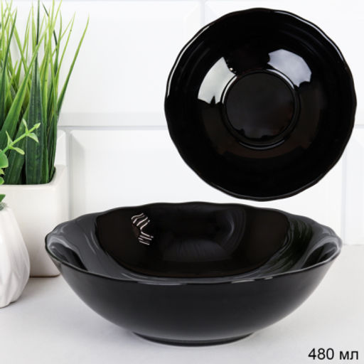 Набор суповых тарелок 6 штук 480 мл 155 мм ЧЕРНАЯ Классика B-LHBW60 (уп12)