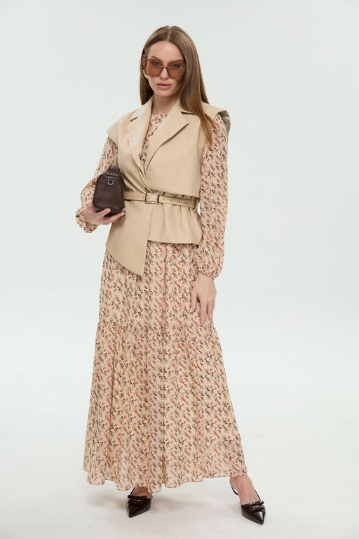 Костюм NIKVA н1045-1 крем-брюле и бежевый мультиколор