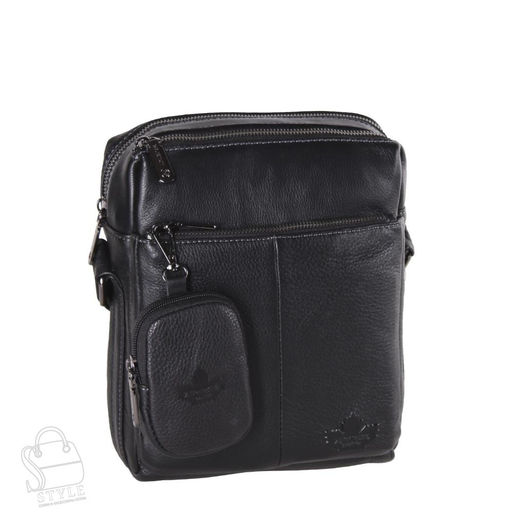Сумка мужская кожаная 6882-2Z black Zinimsk  в Новосибирске