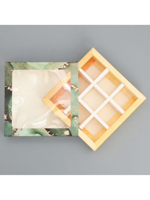 Цена за 5 шт. Коробка под 9 конфет с ячейками Любимому учителю 14.5 х 14.5 х 3.5 см - Дарите счастье фото 5