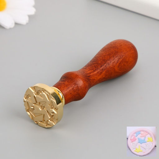 Печать для сургуча с деревянной ручкой «Лебеди бумажные», 9×2.5×2.5 см