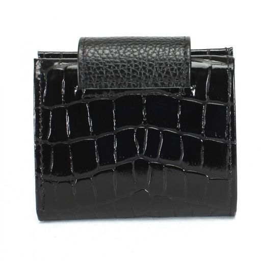 Портмоне женское Croco-ПР-906 натуральная кожа 1 отд, 4 карм, черный крок/черный флотер (200/40) 231848  фото 2