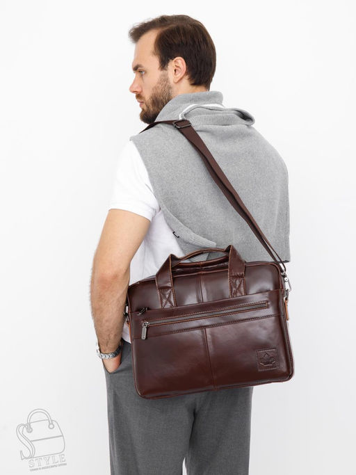 Портфель мужской кожаный 11011Z brown Zinimsk