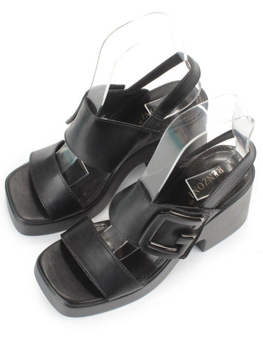 08-PEY330-2 BLACK Босоножки женские (натуральная кожа)
