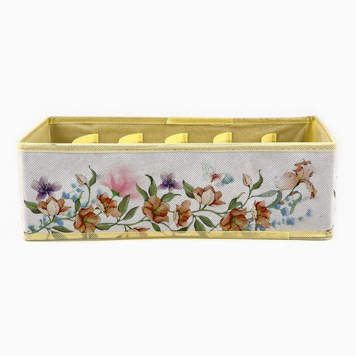 Органайзер для хранения, кофр для белья 6 ячеек Цветы, 32?15?10 см